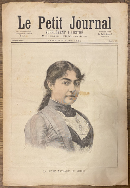 Kraljica Natalija Obrenović - 1891 Le Petit Journal