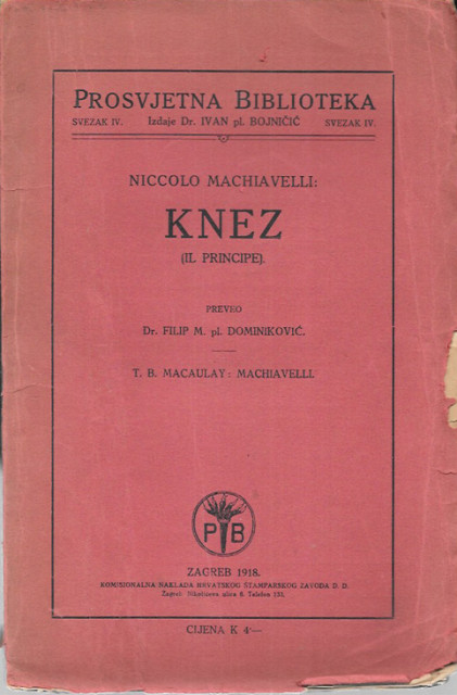 Knez (Vladalac) - Niccolo Machiavelli (1918)