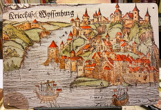 Grad Beograd, Griechisch Weissenburg - Seb. Munster (1592) : Vintage print na metalu (kolor verzija)
