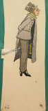 Austrougarski oficiri, dve karikature, tuš/akvarel - Ivan Vanja Jovanović (1910)