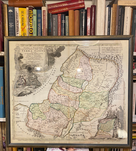 Orig. uramljena mapa: Judea i Palestina, Sveta Zemlja, Izrael ... - J. B. Homann 1707-15
