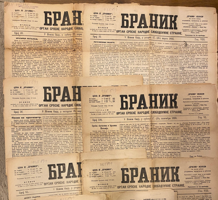 Branik, organ Srpske narodne slobodoumne stranke, 6 brojeva za 1895. godinu - ured. Nikola Joksimović