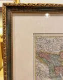 Balkan, evropska Turska, Srbija, Grčka, Bosna... - Uramljena geogr. karta iz 1856