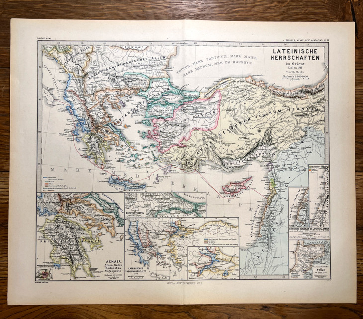 Latinsko carstvo i krstaške države na Orijentu u XIII veku i Balkan - kartograf Theodor Menke (1876)