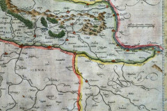 Geografska karta Balkana : Slavonija, Hrvatska, Bosna, deo Dalmacije, deo Srbije - kartograf Gerardus Mercator (Amsterdam oko 1635)