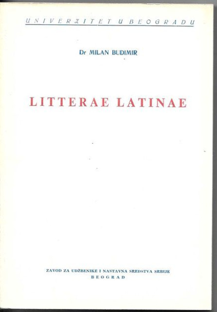 Milan Budimir - Litterae Latinae