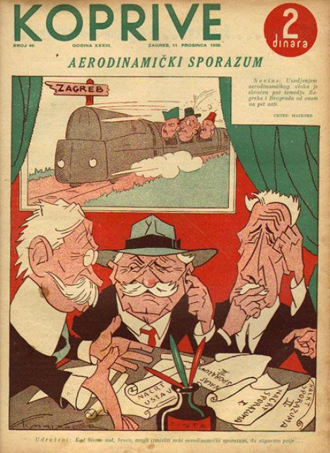 Koprive: "Aerodinamicki sporazum Beograd-Zagreb", br. 49, 11. prosinac 1936