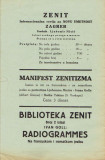 Manifest Zenitizma 1921 - Ljubomir Micić, Ivan Goll, Boško Tokin