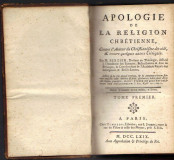 Apologie De La Religion Chrétienne, tome I - M. Bergier 1769