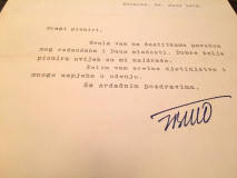 Potpisano pismo Josipa Broza Tita 1978