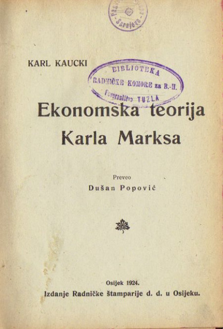 Ekonomska teorija Karla Marksa - Karl Kaucki