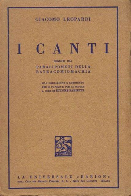 I Canti - Giacomo Leopardi