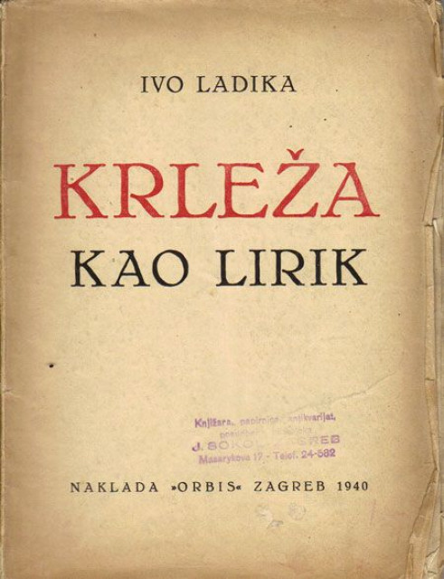 Krleža kao lirik - Ivo Ladika 1940