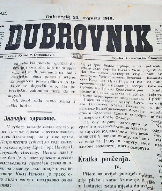 Dubrovnik br. 67 od 30. avgusta 1910 (naslovna strana)