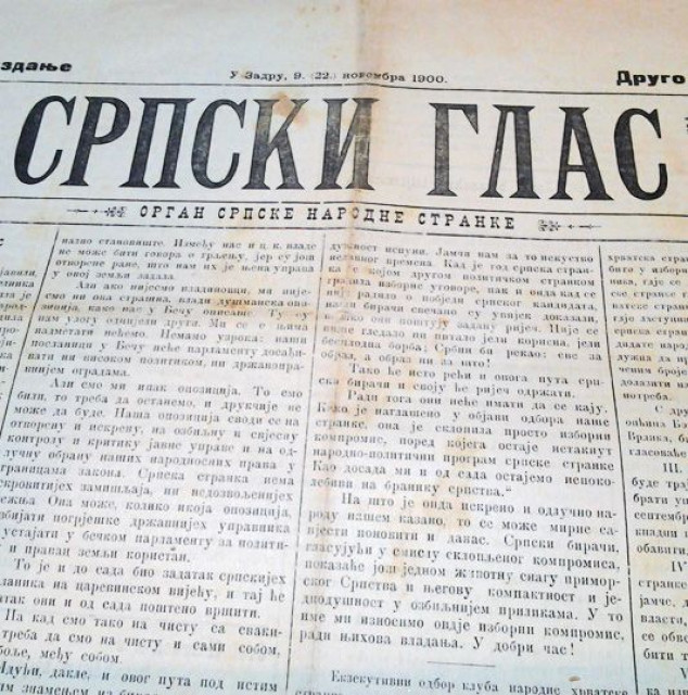 Srpski Glas br. 45 - Zadar 9. (22.) novembar 1900