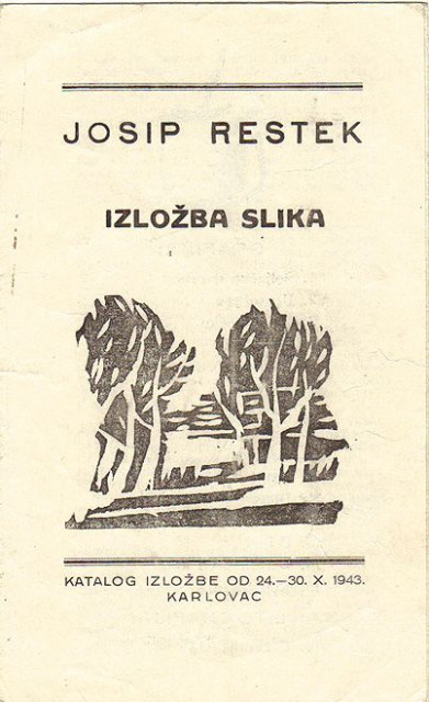 Josip Restek: Izložba slika. Katalog izložbe, Karlovac 1943