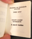 Andrusko Karoly : minijaturna knjiga, drvorezi : SENTA / ZENTA (sa potpisom autora)