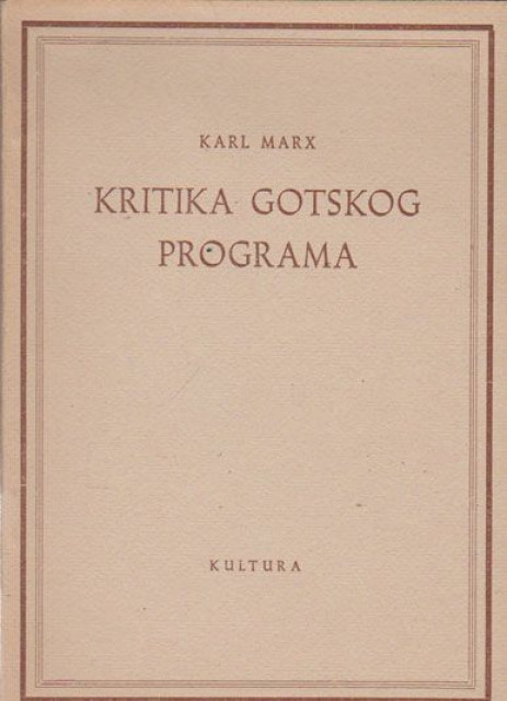 Kritika gotskog programa - Karl Marks