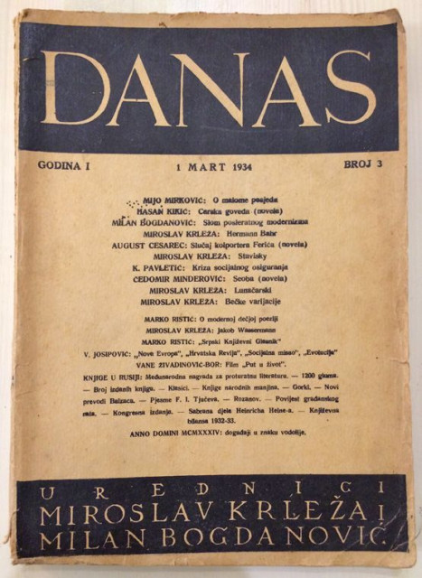 DANAS, književni časopis: Broj 3 (1934)