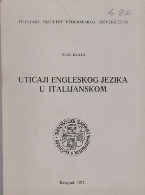 Uticaji engleskog jezika u italijanskom - Ivan Klajn