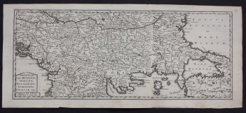 (Uramljena) Geografska karta 1738 - Bosna Srbija, Balkan