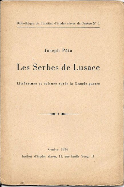 Les Serbes de Lusace - Joseph Pata (1934)