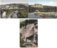 Lot od 9 starih razglednica u boji 1926-1930 : V. Banja, Valjevo, Skoplje, Crikvenica ...