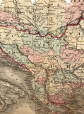 Džonsonova geogr. karta Austrije, Turske u Evropi i Grčke (1861)