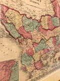 Koltonova geogr. karta Turske u Evropi (Johnson & Browning 1860)